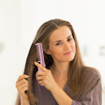 Using the mini hair straightener for styling
