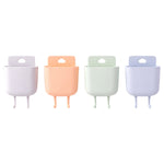 Space saving plastic wall phone stand with storage pocket and hooks