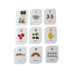 Number flashcards ready set count design with safe rounded corners