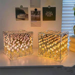 Decorative Tulip LED Night Lamp providing a warm, ambient glow.