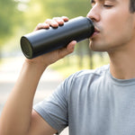 Leak proof flip lid on stainless steel sports water bottle