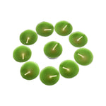 A pack of 10 unscented smokeless candles, ready for festive use.