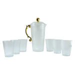 Six textured drinking glasses accompanying the elegant glass water jug set