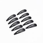 Set of 10 metal hair clips with secure snap-lock design