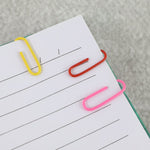 Convenient pack of ten vinyl-coated paper clips, ready for everyday document management.