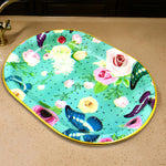 The rectangular plastic serving tray showcasing its versatile design.
