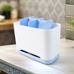 6-compartment caddy organizer keeping toothbrushes and personal care items tidy