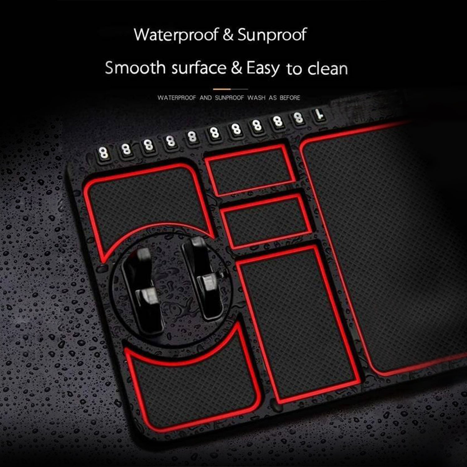 Portable car dashboard mat with anti-slip surface for phone and accessories