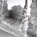 Intricately engraved silver finish Jhula for Laddu Gopal idols