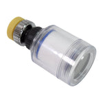 The durable copper and ABS swivel faucet aerator installed in a modern kitchen sink.