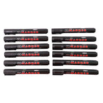 Black whiteboard marker held in hand with cap on, comfortable grip