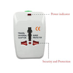 Side view of the portable travel adapter extended with an EU plug.