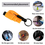 Emergency Safety Cutter keychain demonstrating its compact and portable design.