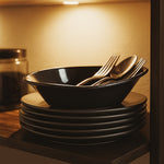 Glossy finish black plastic Marin serving bowl suitable for everyday use