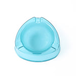 Triple-slot ashtray crafted from transparent heavy-duty plastic