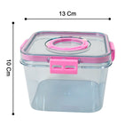 Multiple 1400ML plastic food containers stacked for organized kitchen storage.