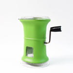 Top view showing transparent ingredient window of manual dry fruit cutter