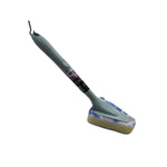 Long handle of the triangular brush reaching high and low surfaces.