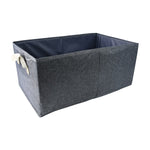 The collapsible storage box shown folded flat for ultimate space-saving.