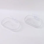 Sleek transparent soap tray with easy wall mount feature and drainage