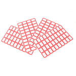 Blank red border label sticker sheet ready for custom writing and labeling.