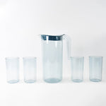Daily use BPA-free plastic jug and 4 glass set showing clear, lightweight design