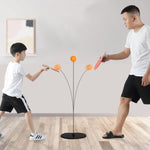Side view of the compact Portable Wiff Waff table tennis rebound training set.