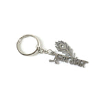 compact, stylish metal keychain featuring peepal leaf design