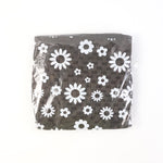 Dustproof LPG cylinder cover featuring black and white floral design