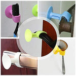 Close-up of the powerful suction cup on a silicone door stopper.