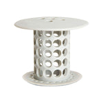 Flexible silicone sink and tub hair catcher strainer in use