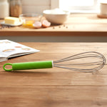 Side profile stainless steel mixing whisk for cooking