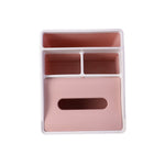 Organizer with multiple compartments and tissue slot for cosmetics and accessories