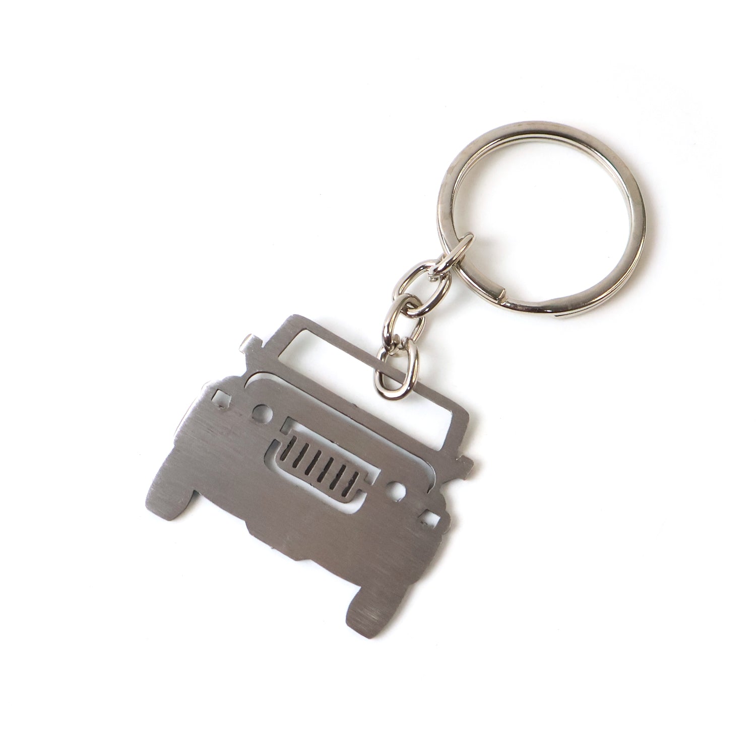 Premium metal jeep car shape keychain with secure ring