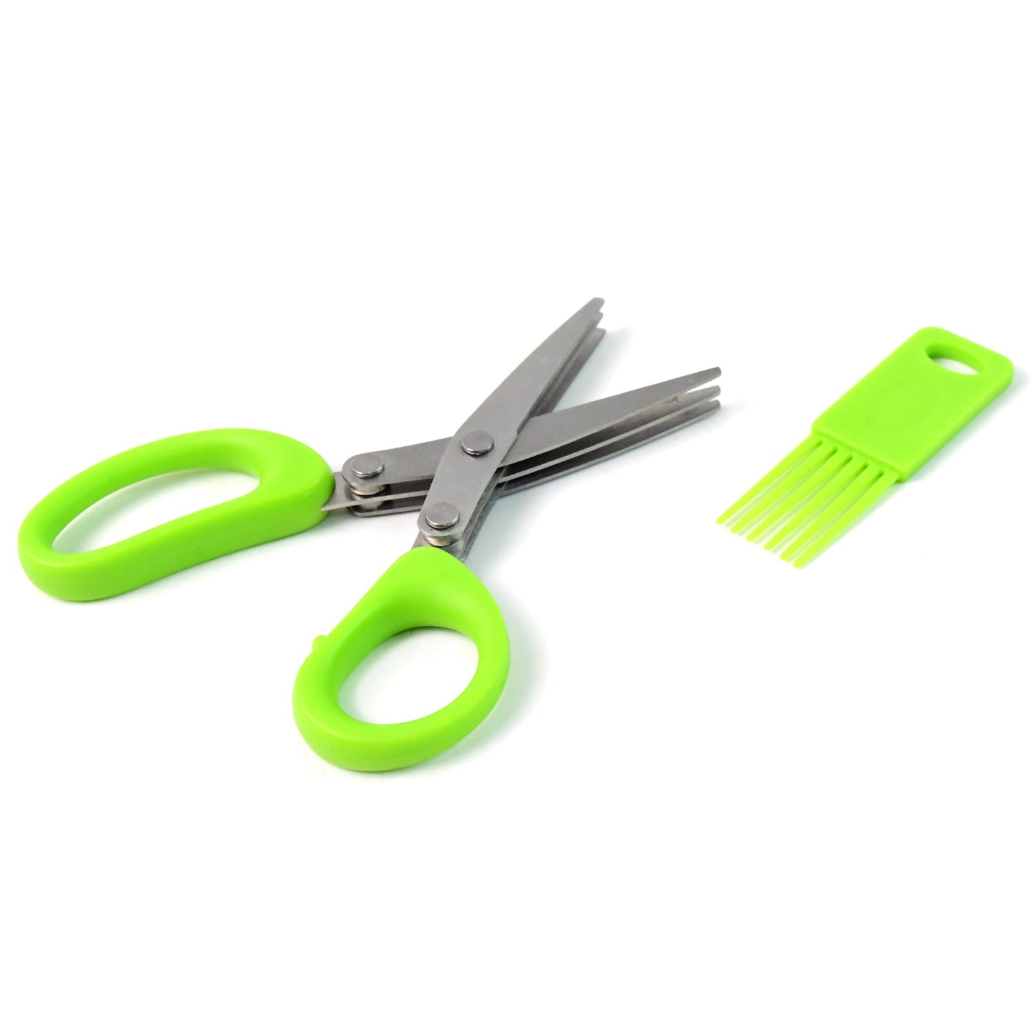 Durable multipurpose 3-blade kitchen scissors with comfortable handle grip