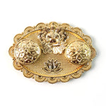 Premium handcrafted Ganesh embossed kumkum chopra with lotus motif and dual holders