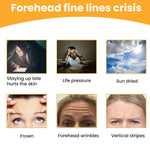 Diagram illustrating how Forehead Wrinkle Patches reduce lines on the skin.