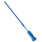 The extendable handle of the adjustable dust brush for high-reach cleaning.