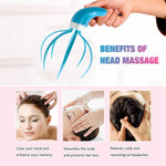 Refreshing head massager tool with comfortable hand grip.