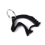 Metal keychain displaying majestic horse mane design
