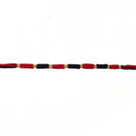 Red and black thread Rakhi with detailed craftsmanship