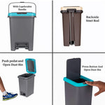 Alternative angle view of the Apex 10L Push N Pedal Plastic Dustbin
