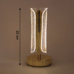 Luxury crystal table lamp providing soft warm LED illumination