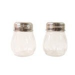 Compact and reusable 2-piece plastic spice shakers with stainless steel lids for chilli and oregano flakes