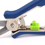 Micro garden snip demonstrating precision cut on small plant stem