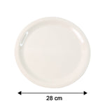 White 28cm dinner plate suitable for rice, curry, roti, and snacks