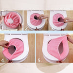 Multiple color options for the soft toilet seat covers displayed together.
