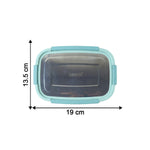 Side view of stainless steel lunch box set