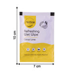 Travel-sized Citrus Lime Wet Wipe pack