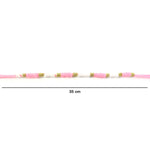 Pink & White Thread Rakhi on a hand